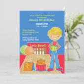 ボーリングバースデーパーティーフラット招待状 招待状 (スタンド正面)