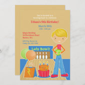 ボーリングバースデーパーティーフラット招待状 招待状 (正面/裏面)