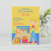 ボーリングバースデーパーティーフラット招待状 招待状 (スタンド正面)