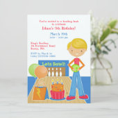 ボーリングバースデーパーティーフラット招待状 招待状 (スタンド正面)