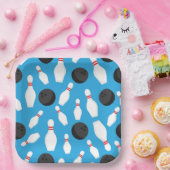 ボーリングバースデーパーティーブルー ペーパープレート (パーティー)