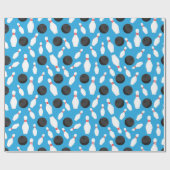 ボーリングバースデーパーティーブルー ラッピングペーパー (フラット)