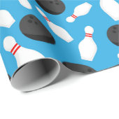 ボーリングバースデーパーティーブルー ラッピングペーパー (ロールコーナー)