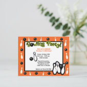 ボーリングバースデーパーティーボウルオレンジ 招待状 (スタンド正面)