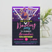 ボーリングバースデーパーティー,ストライクネオンパーティー 招待状 (スタンド正面)