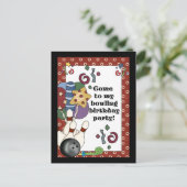 ボーリングバースデーパーティ招待状 インビテーションポストカード (スタンド正面)