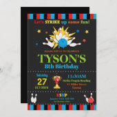 ボーリングバースデーパーティ招待状 招待状 (正面/裏面)