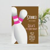 ボーリングバースデーパーティ招待状 招待状 (スタンド正面)