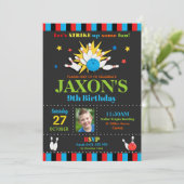 ボーリングバースデーパーティ招待状 招待状 (スタンド正面)