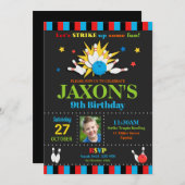 ボーリングバースデーパーティ招待状 招待状 (正面/裏面)