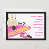 ボーリングバースデーパーティ招待状 招待状 (正面)