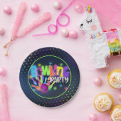 ボーリングバースデーパーティ紙プレート – ネオン ペーパープレート (パーティー)