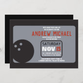 ボーリングバー（ユダヤ教の）バル・ミツバー招待状 招待状 (正面/裏面)