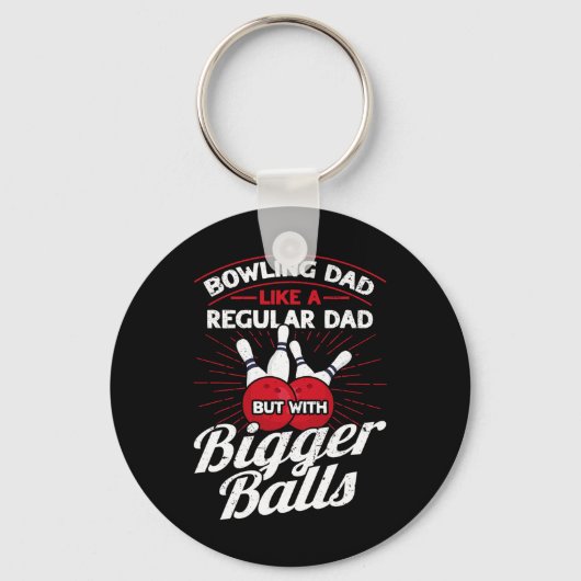 ボーリングパパは普通のパパのように、より大きな男性と キーホルダー (正面)