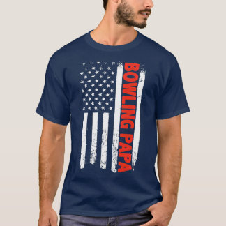 ボーリングパパアメリカ国旗T Tシャツ
