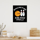 ボーリングパンズスポーツ転がプンDark BG ポスター (キッチン)