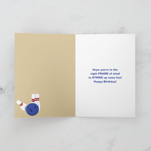 ボーリングパーソナライズされたをテーマにした誕生日 カード (内部)