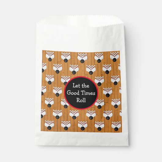 ボーリングパーソナライズされたをテーマにした誕生日 フェイバーバッグ (正面)