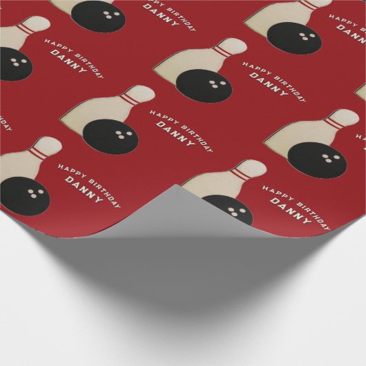 ボーリングパーソナライズされたギフト包装紙 ラッピングペーパー (角)