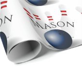 ボーリングパーソナライズされたピンとボール ラッピングペーパー (ロールコーナー)