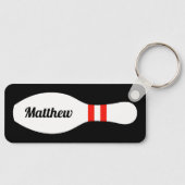 ボーリングパーソナライズされたピンキーチェーンボウリングをする人、 クリケットの投手 キーホルダー (正面)