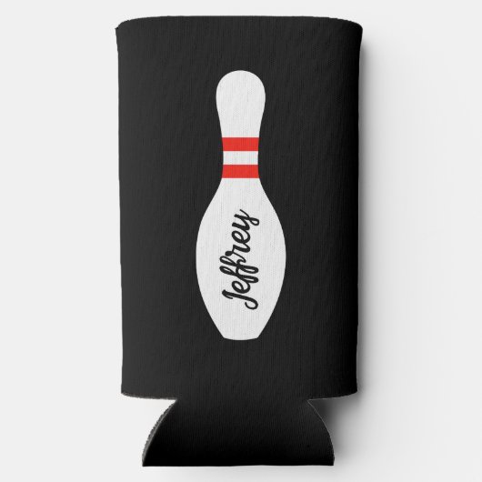 ボーリングパーソナライズされた誕生日パーティー用の缶クーラー スリム缶クーラー (裏面)