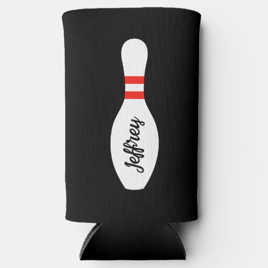 ボーリングパーソナライズされた誕生日パーティー用の缶クーラー スリム缶クーラー (正面)
