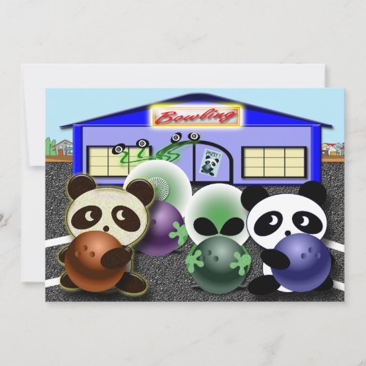 ボーリングパーティの招待状のカスタマイズ 招待状 (正面)