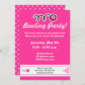 ボーリングパーティの招待状の誕生日 招待状 (正面/裏面)