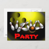 ボーリングパーティの招待状カスタマイズ インビテーションポストカード (正面/裏面)