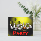 ボーリングパーティの招待状カスタマイズ インビテーションポストカード (スタンド正面)