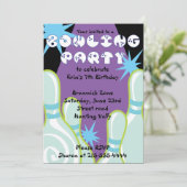 ボーリングパーティの招待状ハッピーバースデー招待状ボーイ 招待状 (スタンド正面)