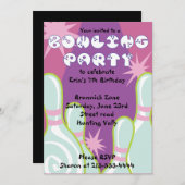 ボーリングパーティの招待状ハッピーバースデー招待状 招待状 (正面/裏面)