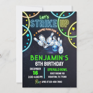 ボーリングパーティの招待状少年はいくつかのおもしろいをストライキ 招待状