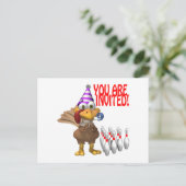 ボーリングパーティの招待状 インビテーションポストカード (スタンド正面)