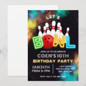 ボーリングパーティの招待状 |ボーリング招待状 招待状 (正面/裏面)