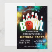 ボーリングパーティの招待状 |ボーリング招待状 招待状 (正面/裏面)