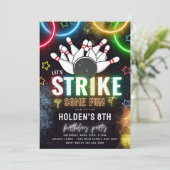 ボーリングパーティの招待状 |ボーリング誕生日 招待状 (スタンド正面)