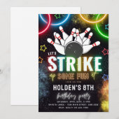 ボーリングパーティの招待状 |ボーリング誕生日 招待状 (正面/裏面)