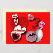 ボーリングパーティの招待状 招待状 (正面/裏面)