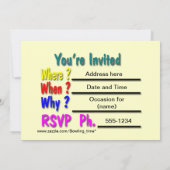 ボーリングパーティの招待状 招待状 (裏面)