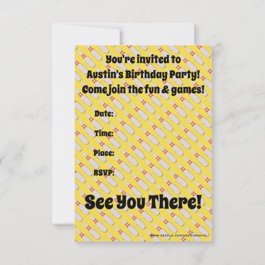 ボーリングパーティの招待状 招待状 (裏面)