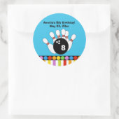 ボーリングパーティーカスタム誕生日 ラウンドシール (バッグ)