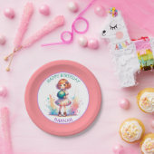 ボーリングパーティーガールズアニメ誕生日 パーソナライズされた ペーパープレート (パーティー)