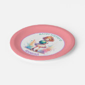 ボーリングパーティーガールズアニメ誕生日 パーソナライズされた ペーパープレート (アングル)