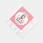 ボーリングパーティーガールズアニメ誕生日 パーソナライズされた 縁ありランチョンナプキン (角)