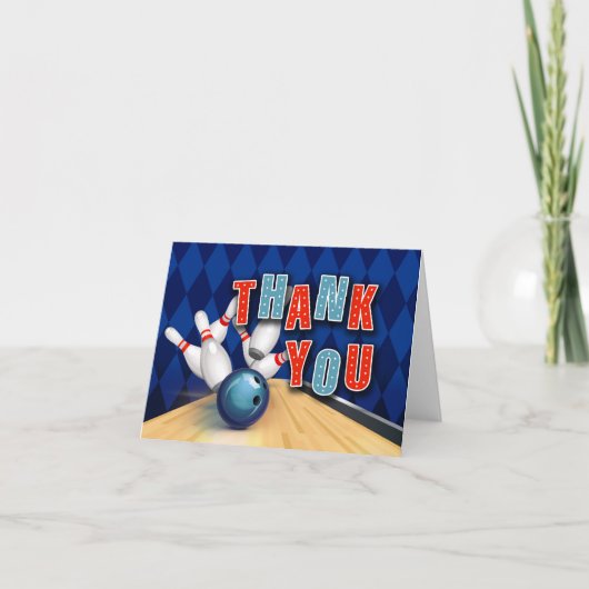 ボーリングパーティーサンキューカード サンキューカード (正面)
