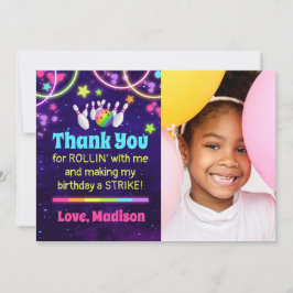 ボーリングパーティーサンキューカード（写真あり） サンキューカード