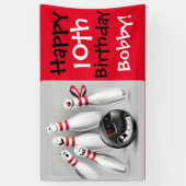 ボーリングパーティーバナーのパーソナライズ3'x5' 横断幕 (縦)