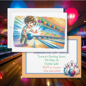 ボーリングパーティーボーイズアニメ誕生日招待状 招待状